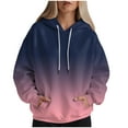 thumbnail image 6 of GEWSEY Womens Neon Print Oversized Hoodies Drawstring Pullover Sweatshirt Trendy Sweater Tops Fall Fashion Clothes (Purple, XL), 6 of 6
