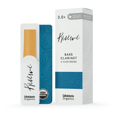D'Addario Organic Reserve Bass Clarinet Reeds, Strength 3.0 , 5 Pack