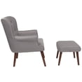 thumbnail image 2 of Flash Furniture Upholstered Wingback Chair with Ottoman in Light Gray Fabric, 2 of 5