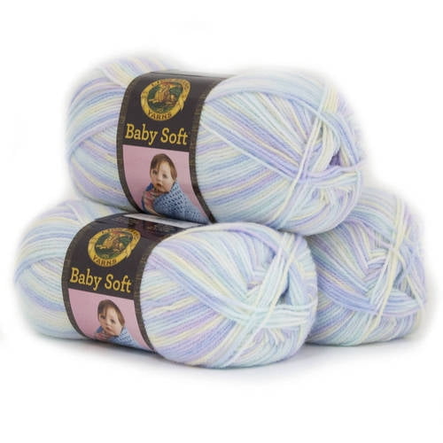 Lion Brand Yarn Baby Soft Petal DK Baby Light Acrylic, Nylon Blue Yarn