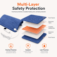 thumbnail image 3 of ICREOPRO Heating Pad for Back, Neck and Shoulders, 16 x 30 in Electric Heating Pad with 6 Heat Settings, 4 Timer Settings, Auto Shut-Off, Machine Washable, Moist & Dry Heat, Blue, 3 of 9