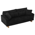 thumbnail image 6 of Newest 80.3" Corduroy Loveseat, Upholstered Sofa with Pocket Springs & 4 Pillows, for Living Room & Apartment,Black, 6 of 12