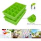 thumbnail image 4 of Ice Cube Trays, 2 Packs Silicone Ice Cube Tray FDA Approved Food Grade Ice Molds, 15 Cubs per Tray - Green, 4 of 5