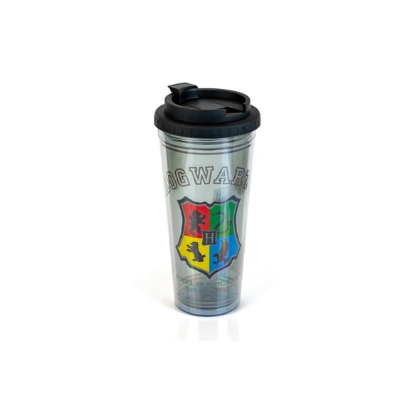 Harry Potter Hogwarts Crest 24oz Double Walled Plastic Travel Mug