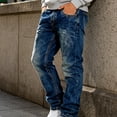 thumbnail image 6 of Mens Straight Leg Jeans Casual Distressed Denim Pants for Spring and Fall Loose Fit Long Trousers with Pocket Design, 6 of 6