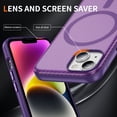 thumbnail image 2 of Magnetic Case Designed for iPhone 15, Carbon Fiber Texture Compatible with Mag-Safe Charging Cover, Slim Lightweight Shockproof Case Skin-Feel Protective for iPhone 15, Purple, 2 of 9