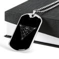 thumbnail image 3 of Sacred Geometry Abstract Symbol Triangle Necklace Stainless Steel or 18k Gold Dog Tag, 3 of 8