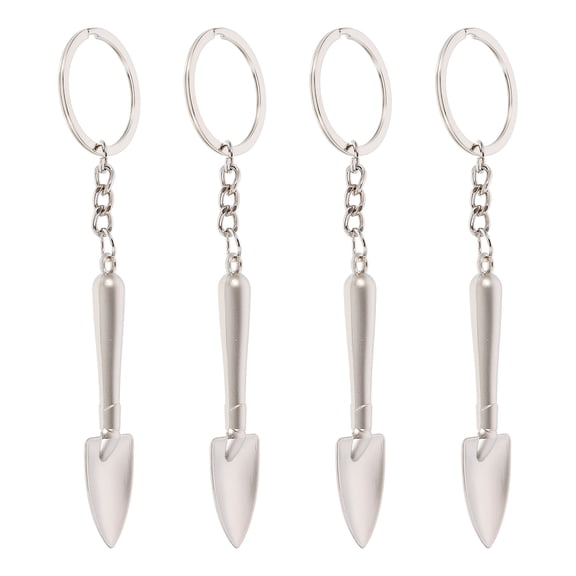 BESTOYARD 4pcs Creative Tool Keychain Shovel Design Zinc Alloy Hanging for Daily Use