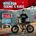 thumbnail image 4 of ESKUTE V101 Electric Bike for Adults & Teens 750W Peak 1500W, 28MPH, 48V 13Ah Battery, 16"x4.0" Fat Tire E-Bike, 7-Speed, Front Suspension, All-Terrain Ebike Black with Phonebag & Lock, UL2849, 4 of 9