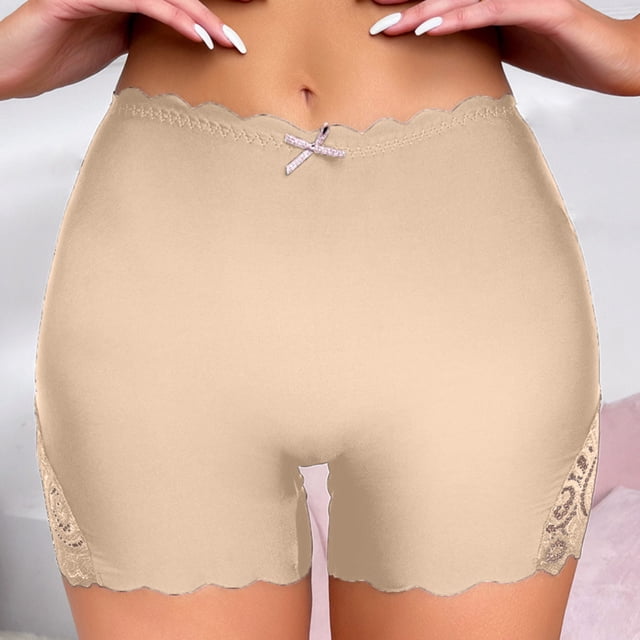 WILLBEST Calzones De Mujer Sin Costuras Sexy Borde De Encaje De Las Mujeres De Seda De Hielo Sin Fisuras Boyshorts Bragas De Color Liso Y Sólido