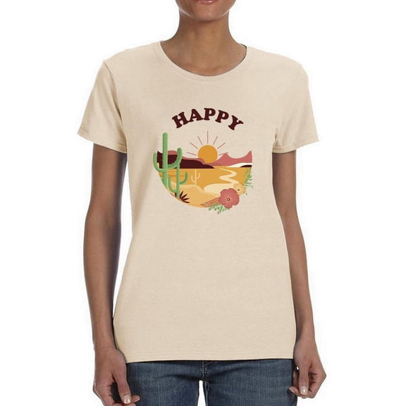 Happy Desert T-Shirt Women -Smartprints Designs, Female XX-Large