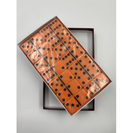 Double six Jumbo without spinner Orange Dominoes in Gift Box