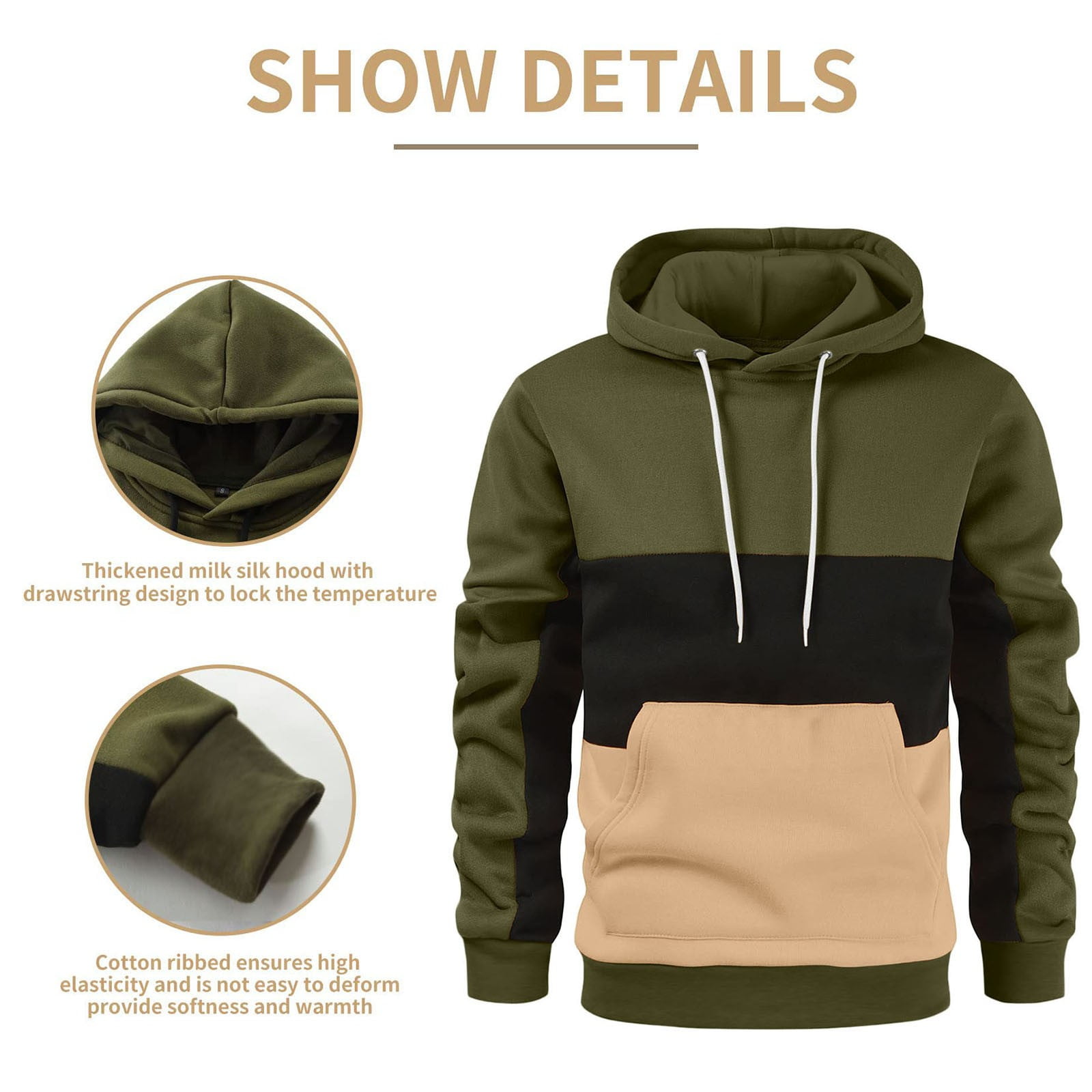 LEEy-world Hoodies for Men Mens Pullover Hoodie Sweatshirt Drawstring  Hooded Mens Pullover Sweatshirts No Hood - Walmart.com