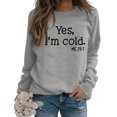 thumbnail image 1 of Sudadera con Cuello Redondo para Mujer Sudadera de Manga Larga Estampada Transpirable y Agradable para la Piel para Las Compras Diarias Fuente Gris Negro L, 1 of 5