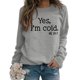 thumbnail image 1 of Sudadera con Cuello Redondo para Mujer Sudadera de Manga Larga Estampada Transpirable y Agradable para la Piel para Las Compras Diarias Fuente Gris Negro S, 1 of 5