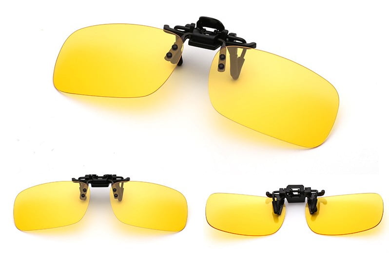 Day Night Vision Polarized 100% UV400 Sunglasses Clip On Anti-Glare Driving NEW 