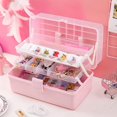 thumbnail image 3 of Caja de almacenamiento de joyas BLESIY Contenedor de cosméticos multipropósito 3 capas con cerradura, 3 of 6