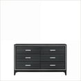 thumbnail image 6 of Dresser, 6-Drawer Contemporary Weathered Black with Silver Trim | Black | Synthetic Wood, 6 of 7