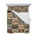 thumbnail image 7 of Quilts Twin Size Bedding Set, Farmhouse Buffalo Plaid Lightweight Quilted Comforter, Beige Cabin Elk Forest Soft Reversible Bedspread Coverlet with Pillow Covers for All Season, 68" x 86", 7 of 7