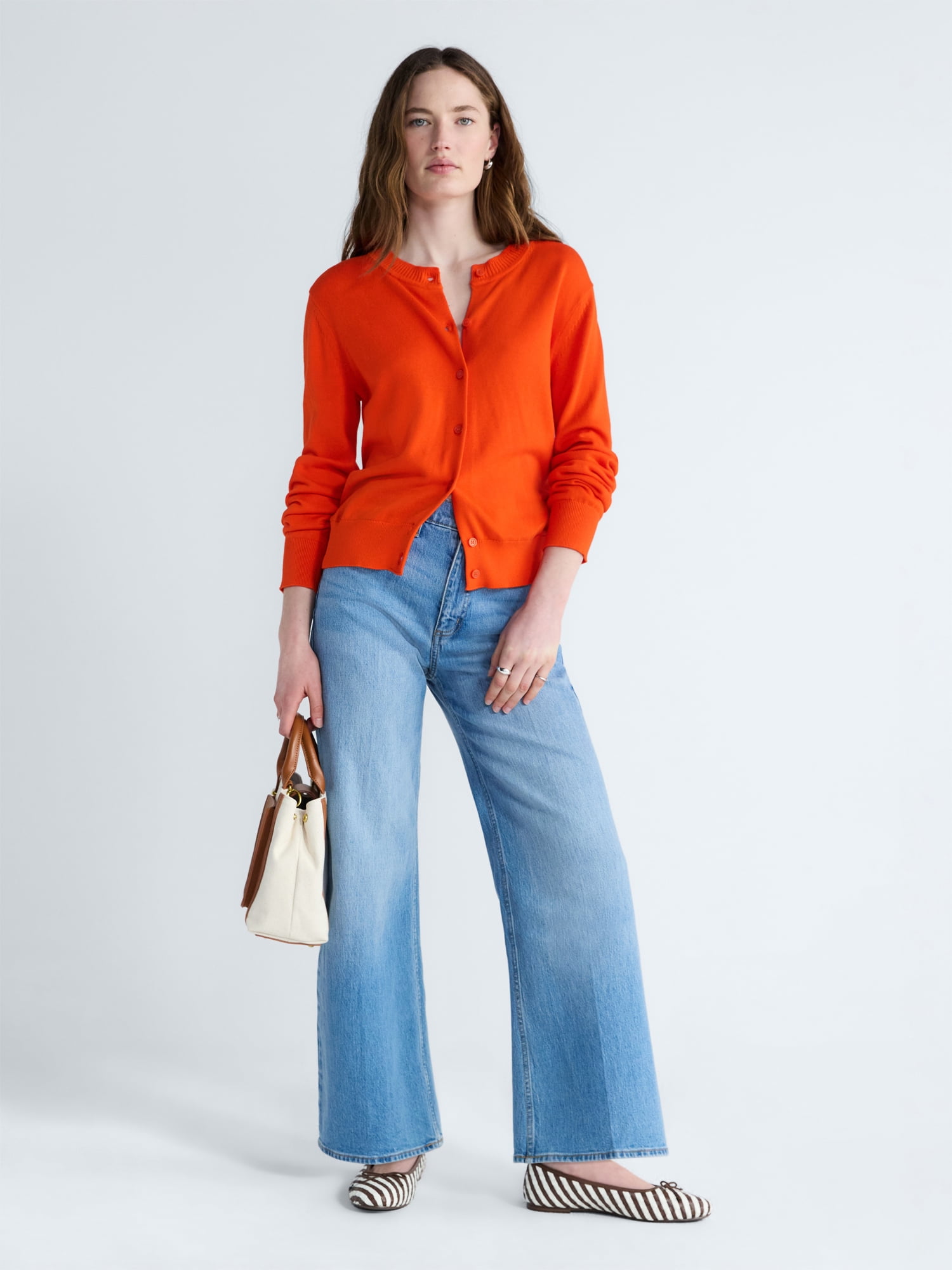 Free Assembly Women's and Women's Plus High Rise Cropped Wide Leg Jeans, Sizes 0-22W