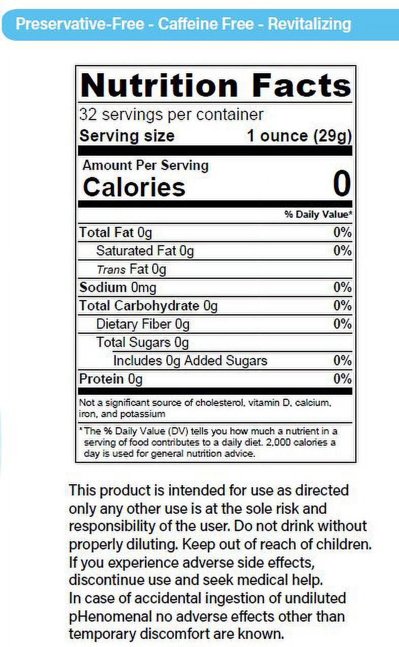 Alkaline Water Concentrate - makes 8 Gallons of alkaline water - by pHenomenal - high 11 pH oxygenated water - Regular 32 Oz Bottle - 500 times stronger than 8.5 pH
