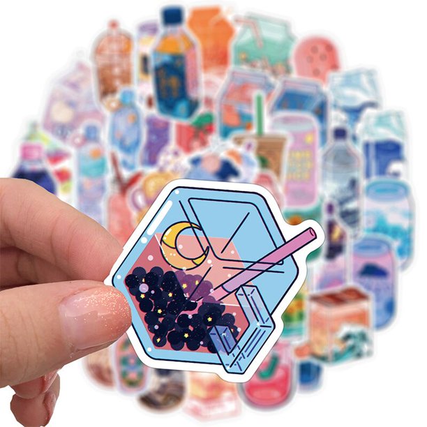 INS Style Cute Drink Cartoon Stickers Laptop Guitar Luggage Fridge Waterproof Graffiti Sticker Decal Kids Classic Toys heqiyong LED