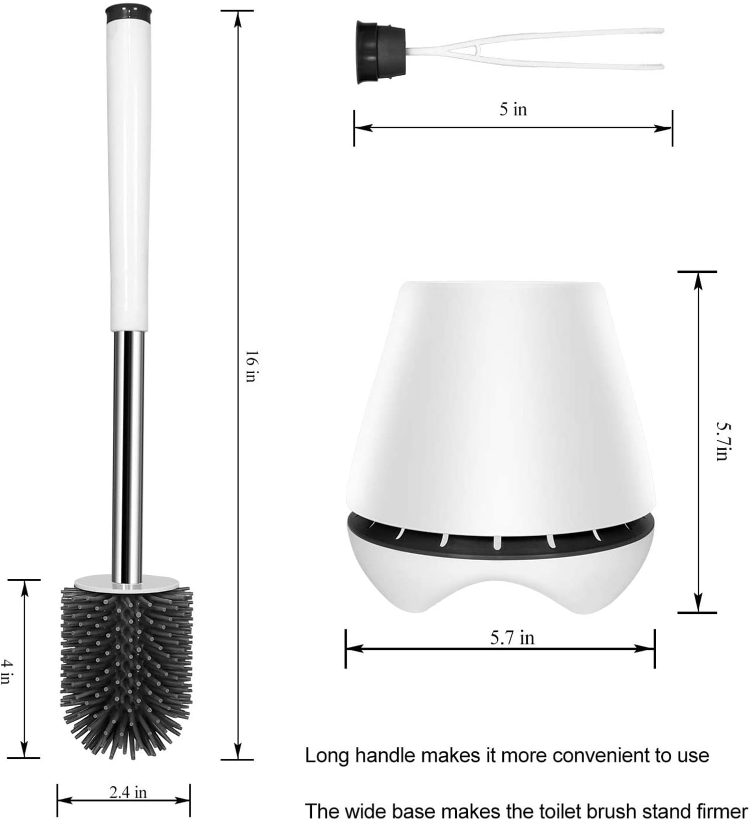 Kepooman Home Toilet Brush & Holder Set for Bathroom Storage Organization, Multi-color Kepooman Home Toilet Brush & Holder Set for Bathroom Storage Organization, Multi-color