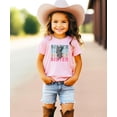 thumbnail image 4 of Trendy Sister Shirt for Girls Checkered Lightning Bolt Graphic T-Shirt Pink Shirt 12 Months, 4 of 5