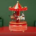 thumbnail image 3 of Aesthetic Wooden Carousel Music Box with Charming Rotating Horse Feature, 3 of 8