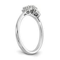 thumbnail image 6 of Solid 14K White Gold Three Stone Diamond Side-Stones with CZ Cubic Zirconia Center Stone Engagement Ring Size 6.5, 6 of 8