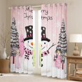 thumbnail image 2 of jejeloiu Merry Xmas Blackout Curtains,Cartoon Christmas Snowman Curtains Pack of 2 (38x45 Each),Abstract Xmas Tree Window Curtains Fdor Boys Girls,Super Cozy Room Decor, 2 of 6