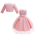 thumbnail image 3 of 3T Baby Girls Dress Toddler Girls Princess Dress Party Dress 4T Girls Sleeveless Tulle Dress Shrug Cardigan Set Pink, 3 of 7