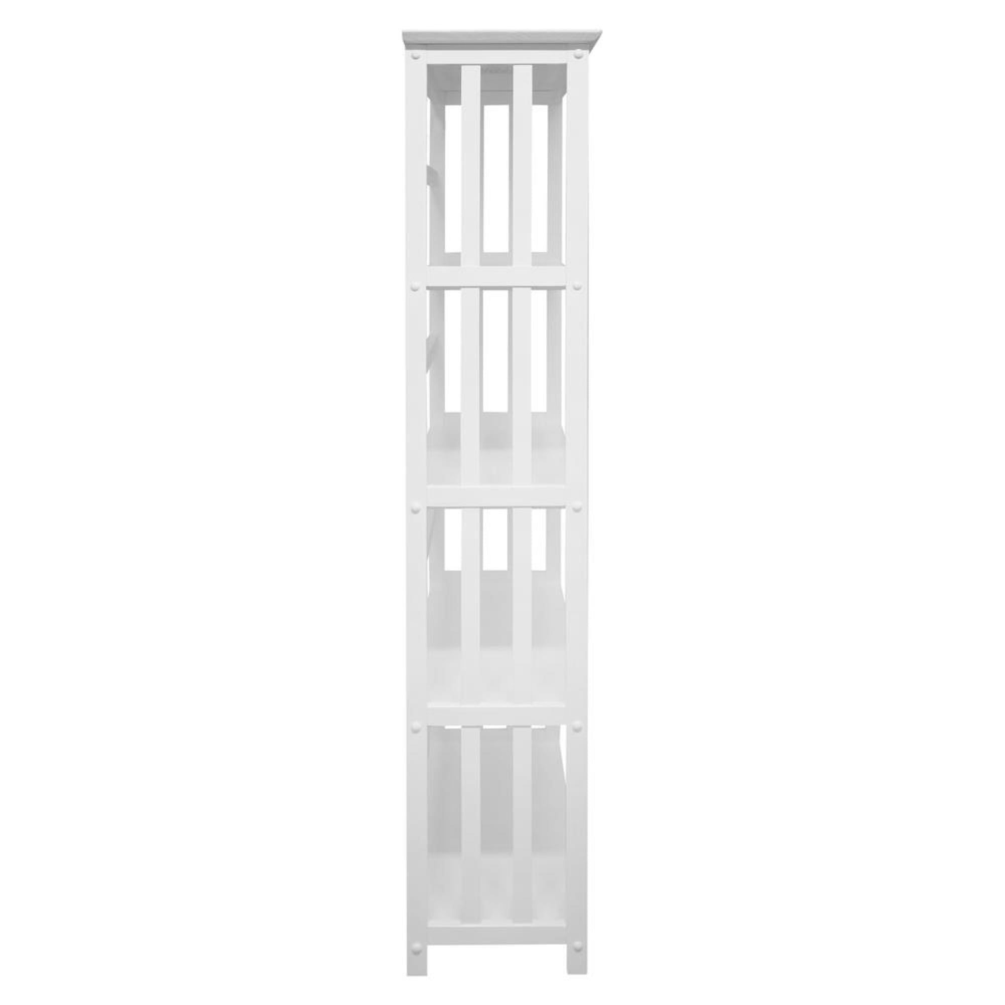 Mission Style 5-Shelf Bookcase - White