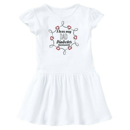 

Inktastic I Love My Dad Diabetes Awareness Gift Toddler Girl Dress
