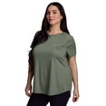 thumbnail image 2 of RBX Active Women's Plus Size Quick Dry Short Sleeve Workout Top with Mesh Panels, 2 of 5