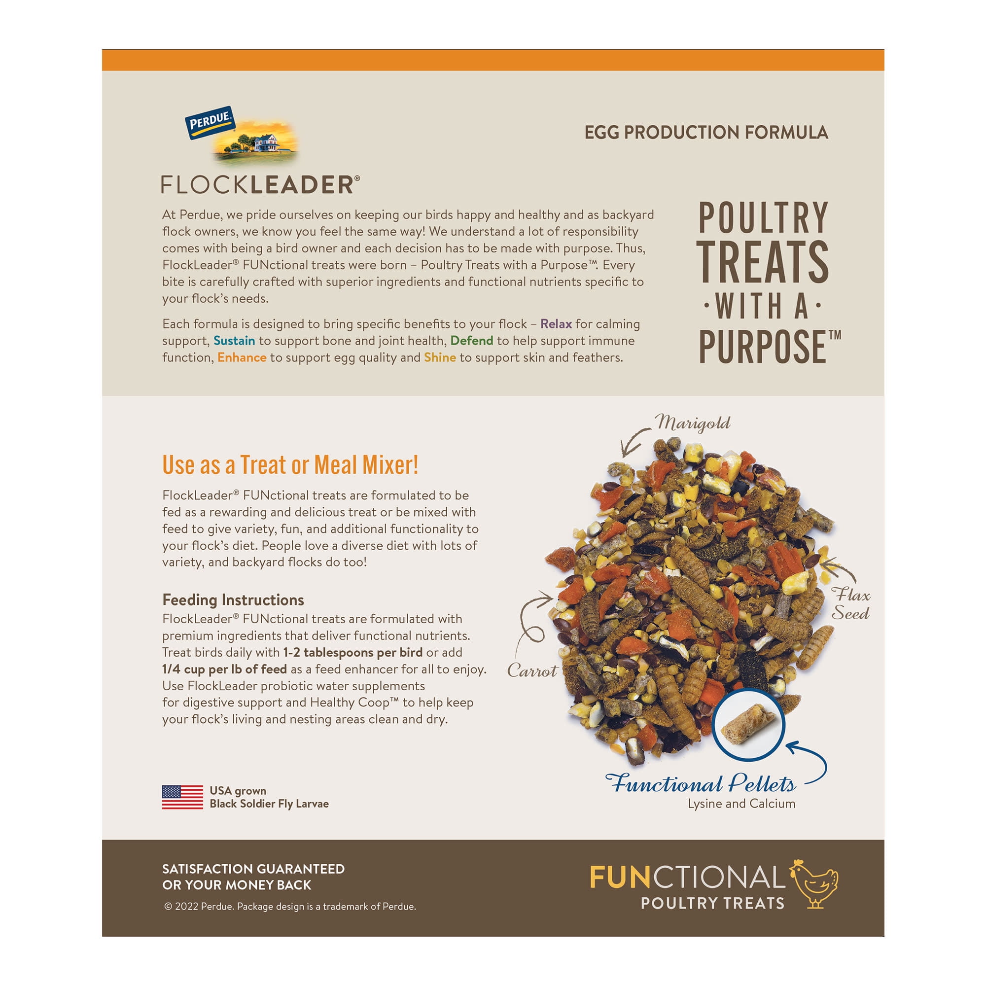 FlockLeader Poultry Treats with a Purpose Enhance for Chickens, 1.5 lb