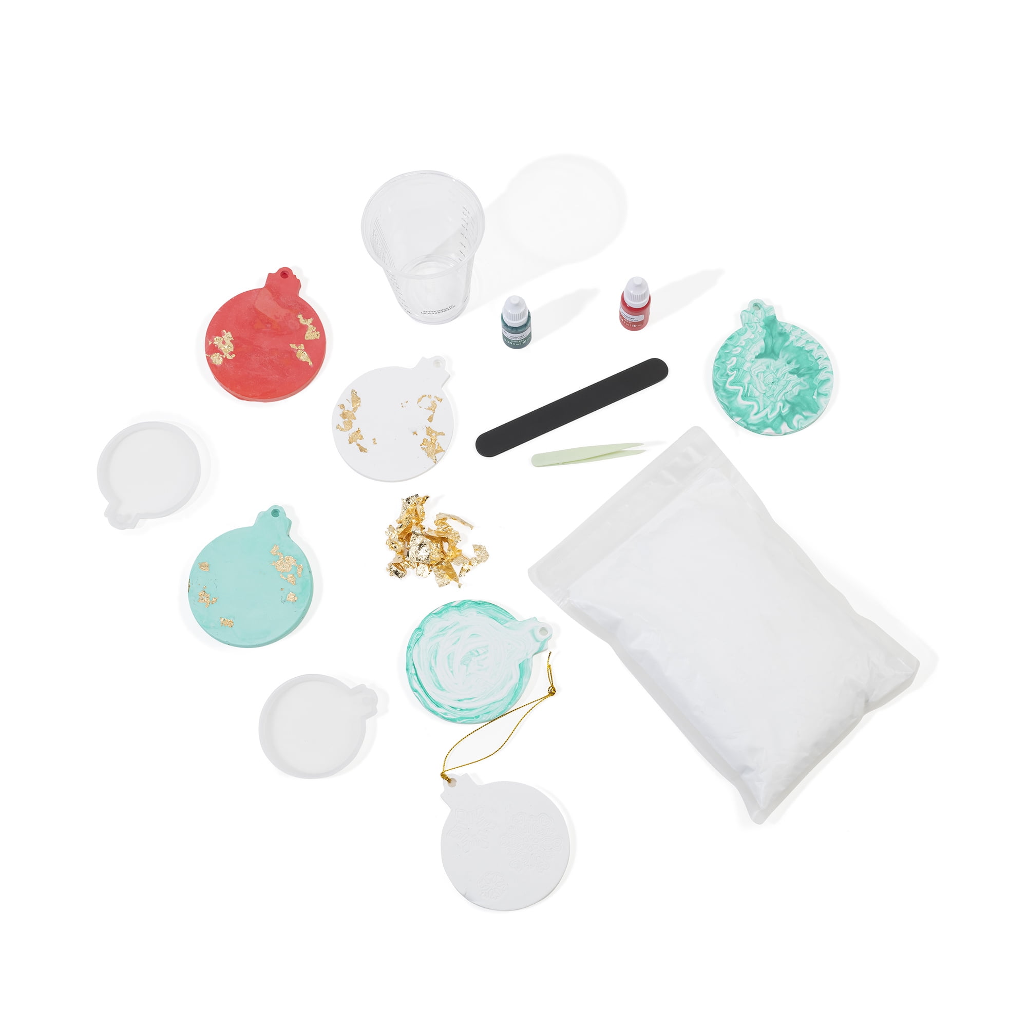 Brea Reese: Mix2Mold Ceramic Resin Holiday Ornament Kit - DIY 6 Resin Ornaments, All-In-1 Mold Craft Kit, Holiday-Themed, Festive Adult Art Activity