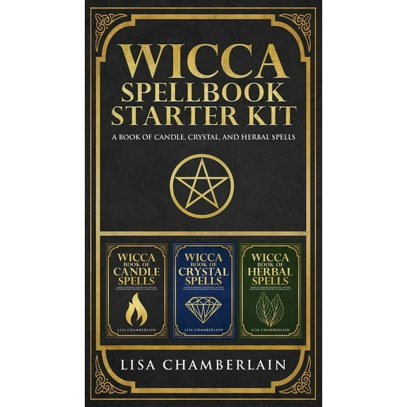 Wicca Spellbook Starter Kit: A Book of Candle, Crystal, and Herbal Spells, (Hardcover)