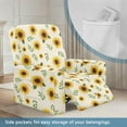 thumbnail image 3 of FKELYI Recliner Slipcover Sunflower Leaf Print Stretch Fabric Reclining Chair Protector for Single Seat Lounge Armchair Anti-Dust Furniture Cover, 3 of 7