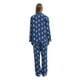 thumbnail image 2 of GLOBAL Conjunto de Pijamas de Franela para Mujer, Pijamas 100% Algodón para Mujer, Ropa de Estar por Casa, Manga Larga, Botón, Cordón en la Cintura, Ropa de Dormir Cálida, Conejo Azul Marino S, 2 of 6