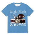 thumbnail image 4 of Mens Graphic T-shirts 250 Anniversary USA Shirt Short Sleeve Crewneck Patriotic Tee Breathable Casual T Shirt for Men Light Blue L, 4 of 4