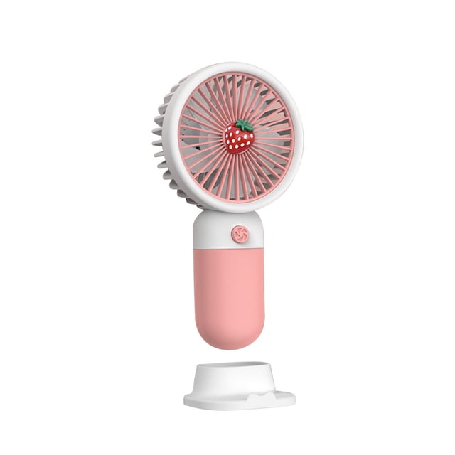 Cateissary Mini ventilador de mano recargable para estudiantes, estudio, escritorio, ventiladores de aire de bolsillo, deportes, ocio, soporte para Electrodomésticos Rosa Cateissary HA061183-01B