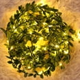 thumbnail image 5 of 10ft 30LED Tiny Leaf Vine String Lights Battery Operated 2 Lighting Modes Wreath Hanging Lights for Room Bedroom Wedding Christmas Wall Decor (Warm White Light), 5 of 7