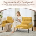 thumbnail image 4 of Modern Corduroy Loveseat Sofa, Oversized Double-Seater Couch with Side Pockets, Plush High-Density Foam, Ergonomic Living Room, Bedroom, Apartment Seating, Mustard Yellow, 4 of 9