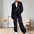 thumbnail image 2 of Women's Trousers Suit Set Fashionable Slim Fit Casual Wear Comfortable Stretchy Two Piece Outfit with Short Jacket, 2 of 2