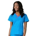 thumbnail image 1 of Maevn Core Contrast Y-Neck Mock Wrap Scrub Top [XXS - 5XL, FREE SHIPPING], 1 of 1
