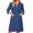 Navy, variant on EKOUAER Zipper Robes for Women 3/4 Sleeve Housecoats Knee Length Bathrobe Lightweight Nightgown with Pockets