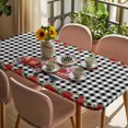 thumbnail image 3 of Roses Valentine's Day Table Cloths for 5 Foot Rectangle Tables, Farmhouse Floral Truck Plaid Patio Waterproof Elastic Fitted Tablecloths, Washable Rectangular Table Cover for Camping, 3 of 8