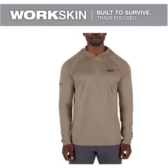 Milwaukee Men's WORKSKIN Sandstone Large Hooded Sun Shirt