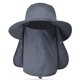thumbnail image 2 of Sombrero de protección solar para hombres y mujeres, sombrero de ala ancha para exteriores con solapa para el cuello y cubierta para la cara, color gris oscuro, 2 of 13